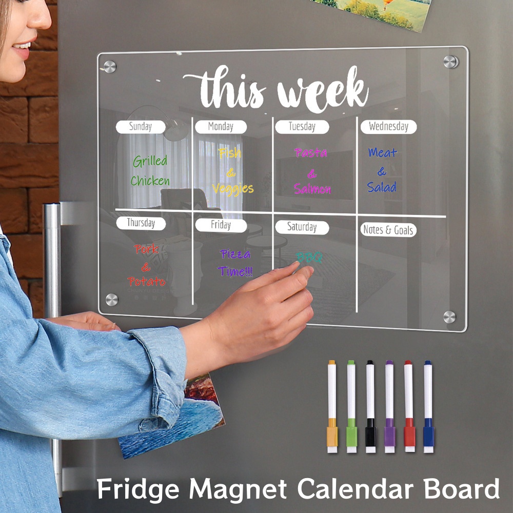 Dry Erase Weekly - Magnes na lodówkę Tablica kalendarza Planer