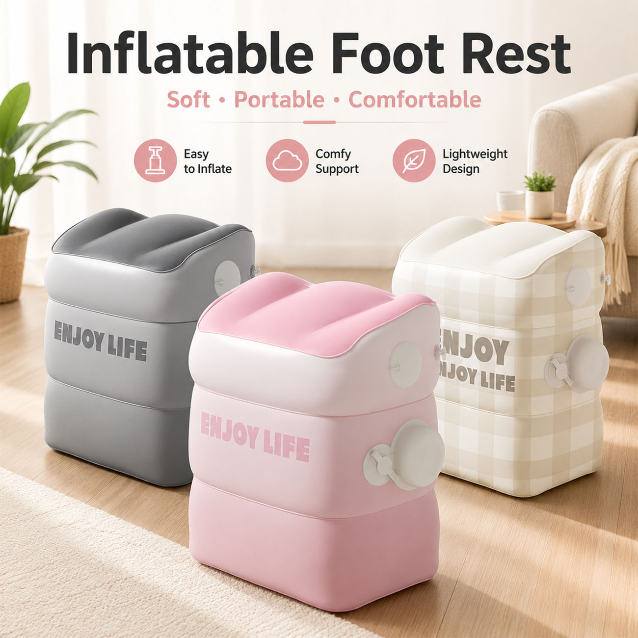 Office Footrest Cushion - 1 szt. Nadmuchiwana poduszka pod stopy