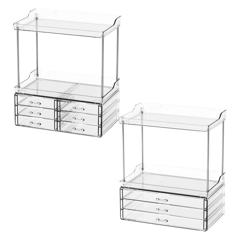 Drawer Organizer Tray - Organizer do makijażu Blat 2-poziomowa taca