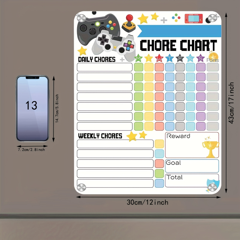 Dry Erase Weekly - 1 szt. Magnetyczna tablica obowiązków -