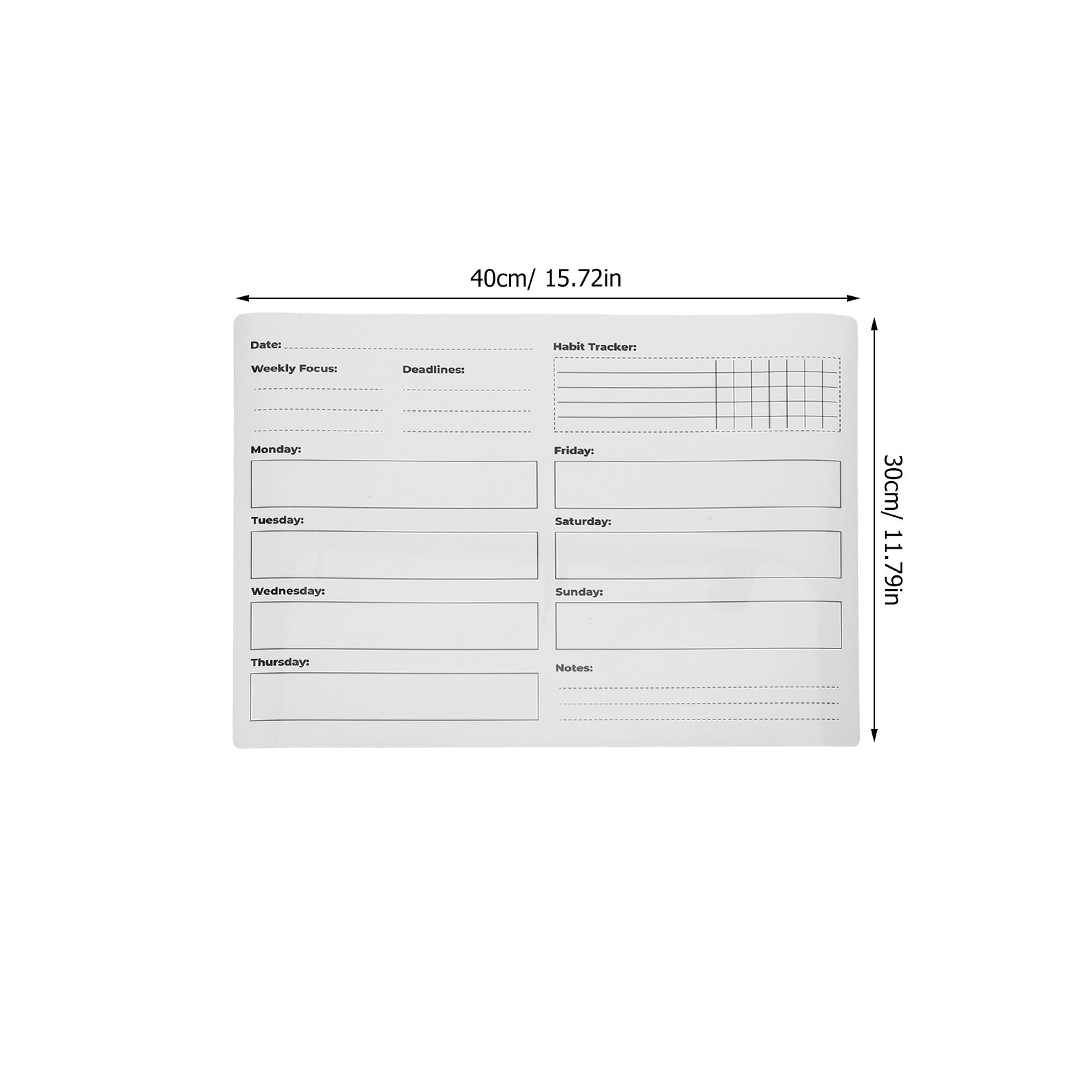 Tygodniowy samoprzylepny plane – Dry Erase Weekly recenzja i cena