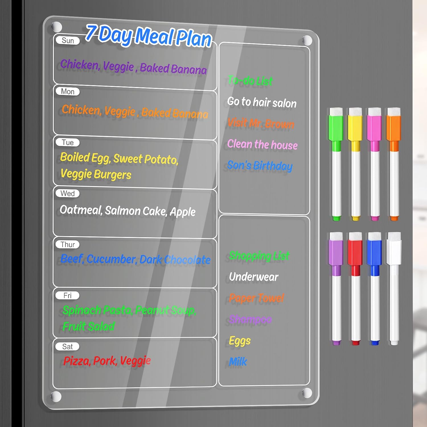 Przezroczysta akrylowa magnety – Dry Erase Weekly recenzja i cena