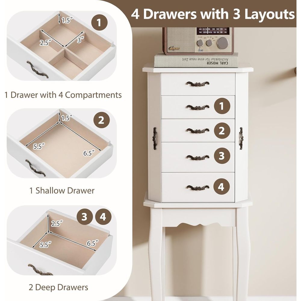 Biała szafka na biżuterię z lu – Drawer Organizer Tray recenzja i cena